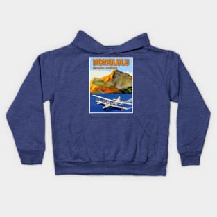 Imperial Airways Vintage Fly to Honolulu Travel Advertising Poster Print Kids Hoodie